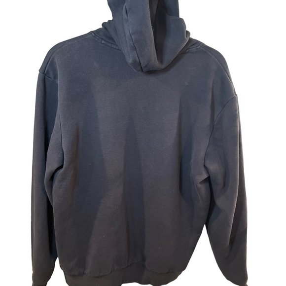 Puma Pullover Hoodie Long Sleeve Drawstring Ribbed Cuff Black Medium - Picture 5 of 12